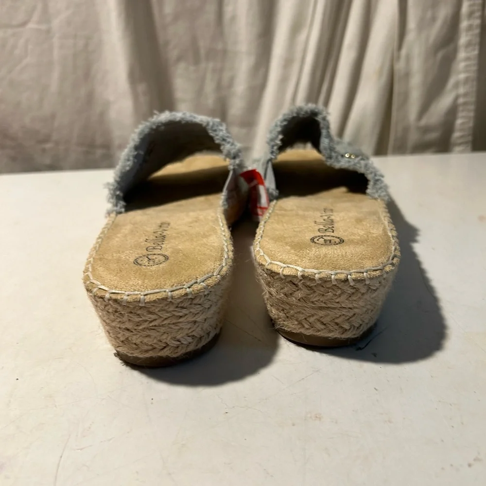BellaVita blue denim beaded slide on sandals size 11 NWT - Picture 4 of 6